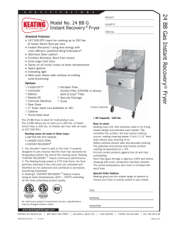 24 BB Gas Instant R ecovery Fryer