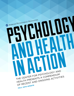 The CenTer for PsyChology and healTh PresenTs a ComPendium