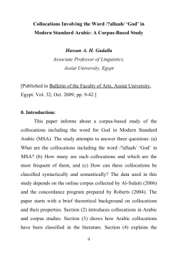 Collocations Involving the Word