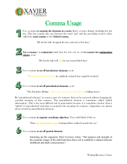 Comma Usage