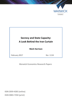 Secrecy and State Capacity: A Look Behind the Iron Curtain