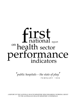 First national report on health sector performance indicators (full