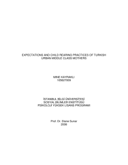 expectations and child rearing practices of turkish urban middle