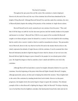 The End of Comitatus Throughout the epic poem Beowulf the code