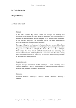 La Trobe University Margaret Hickey A return to the land