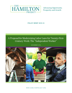 A Proposal for Modernizing Labor Laws for Twenty-First