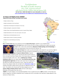 EcoAdventures The Best of South America: