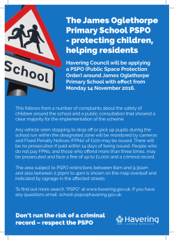 The James Oglethorpe Primary School PSPO