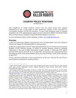 country policy positions - Campaign to Stop Killer Robots