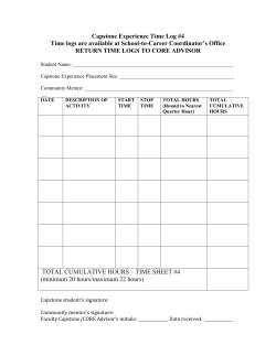 Capstone Experience Time Log #4 Time logs are available at