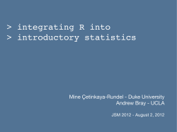 integrating R into > introductory statistics - Statistical Science