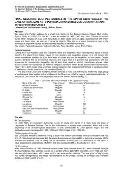 FINAL NEOLITHIC MULTIPLE BURIALS IN THE UPPER EBRO