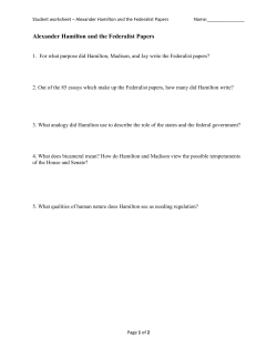 Alexander Hamilton and the Federalist Papers