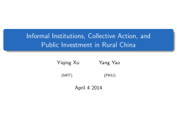 Informal Institutions, Collective Action, and Public