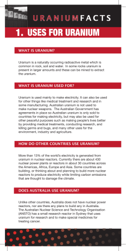 1. USES FOR URANIUM