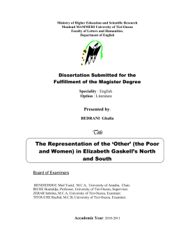 The Representation of the `Other` (the Poor and Women) in