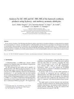 Analyses by GC&ndash;MS and GC&ndash;MS&ndash;MS of the hantzsch