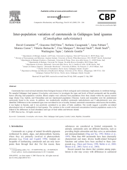 Inter-population variation of carotenoids in Gal&aacute;pagos land iguanas