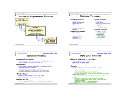 1 Lecture 4: Requirements Elicitation Elicitation Techniques
