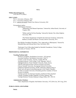 Curriculum Vita - Oral Roberts University