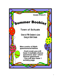 SUMMER MATH PACKET with cover