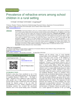 Prevalence of refractive erro children in a rural setting lence of