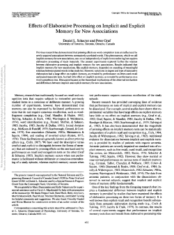 Effects of Elaborative Processing on Implicit and Explicit Memory for