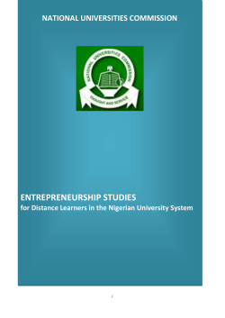 ENTREPRENEURSHIP STUDIES