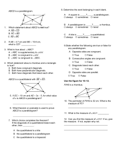 ABCD is a parallelogram. 1. Which statement about ABCD is not true