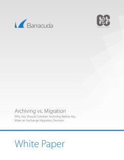 Archiving vs. Migration