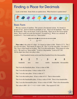 Finding a Place for Decimals