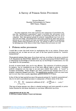 A Survey of Poisson Series Processors