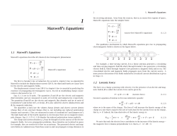 Maxwell`s Equations