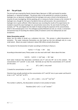 8.4 The pH Scale - IB Chemistry II