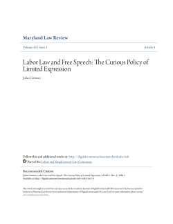 Labor Law and Free Speech - DigitalCommons@UM Carey Law