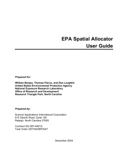 EPA Spatial Allocator User Guide