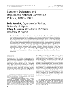 Southern Delegates and Republican National Convention Politics