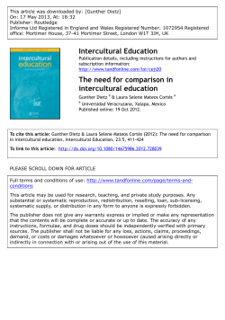 The need for comparison in intercultural education