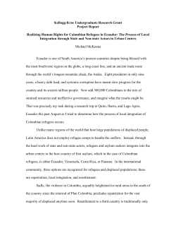 Realizing Human Rights for Colombian Refugees in Ecuador