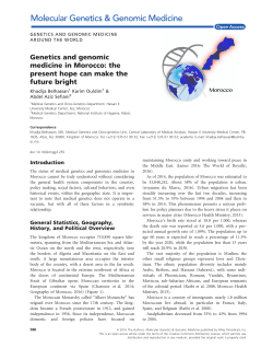 Genetics and genomic medicine in Morocco: the present hope can