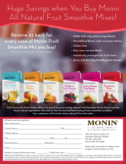 Huge Savings when You Buy Monin All Natural Fruit Smoothie Mixes!