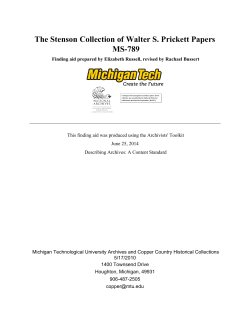 The Stenson Collection of Walter S. Prickett Papers MS-789