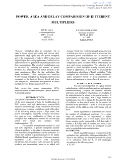 power, area and delay comparision of different multipliers