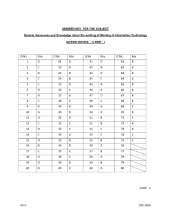 SO-V DEC-2016 SECTION OFFICER - V PART - I Q No Key