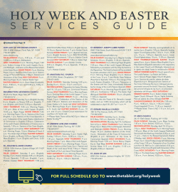 FOR FULL SCHEDULE GO TO www.thetablet.org/holyweek