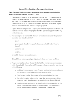 Capped Price Servicing – Terms and Conditions