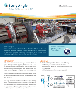 Introduction Objective Every Angle Spare Parts Optimizer