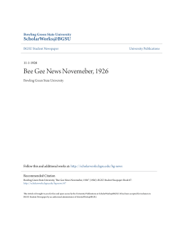 Bee Gee News Novemeber, 1926 - ScholarWorks@BGSU