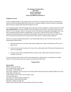 AP Lang and Comp Summer Assignment 2017-18