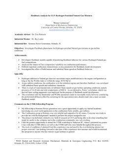1 Flashback Analysis for UL Hydrogen Enriched atural Gas Mixtures